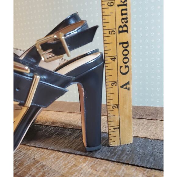 Antonio Melani Leopard Black Strappy Summer Fall Cocktail Block Heels Women Sz 7 - Picture 8 of 11